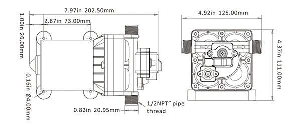 Seaflo Diaphragm Pump 11.30lpm 55psi Gpm Pump DC 12V Electric Pump