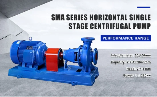 Industrielle Zentrifugalwassermotorpumpe der SMA-Serie mit horizontaler Endansaugung und blanker Welle für Wasserversorgungssysteme
